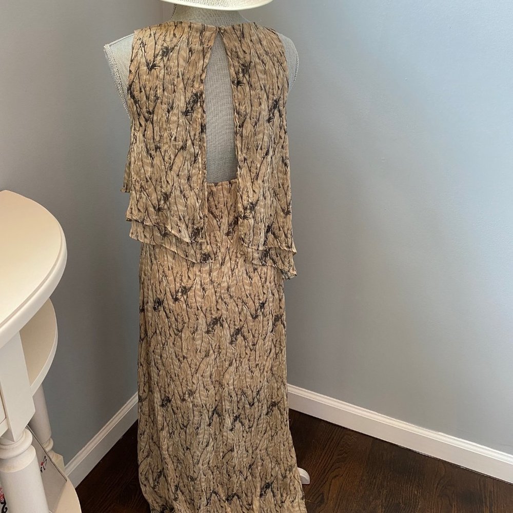 Sexy Open Back Paisley Asymmetric Layers Dress